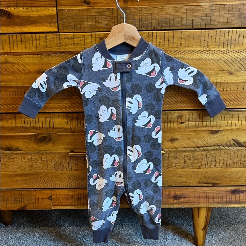 Hanna Andersson Mickey Mouse Gray Mickey Mouse Kids One Piece